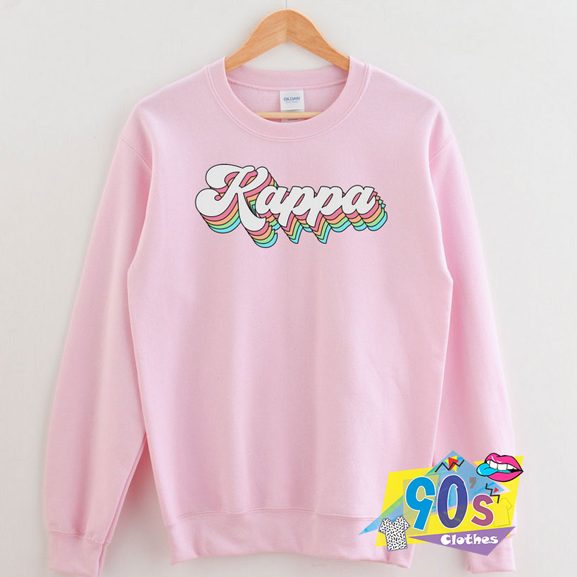 oosters Leeg de prullenbak Wat is er mis Cute Kappa Kappa Gamma Sorority Groovy Rainbow Sweatshirt - 90sclothes.com
