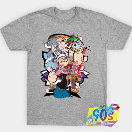 Popeye All Character Vintage Cartoon T Shirt