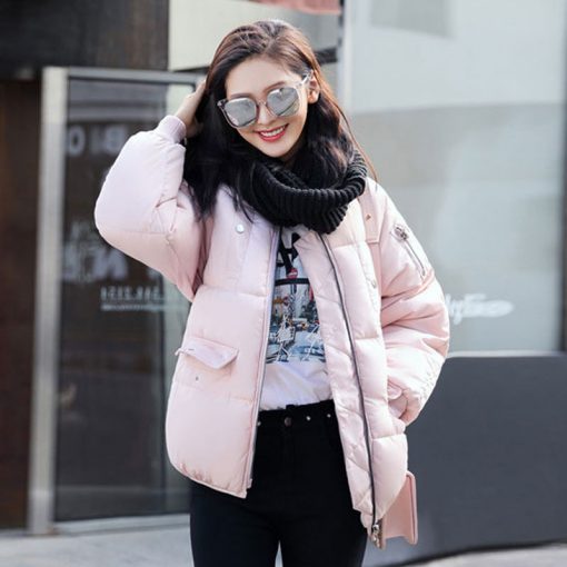 Women Cotton Warm Parkas Casual Loose Bomber Jacket Thick Motorcycle Outwear 4