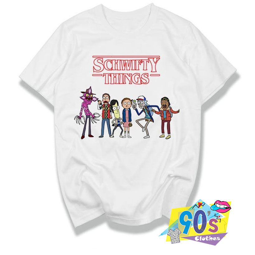 Funny Stranger Things and Rick and Morty T shirt - 90sclothes.com