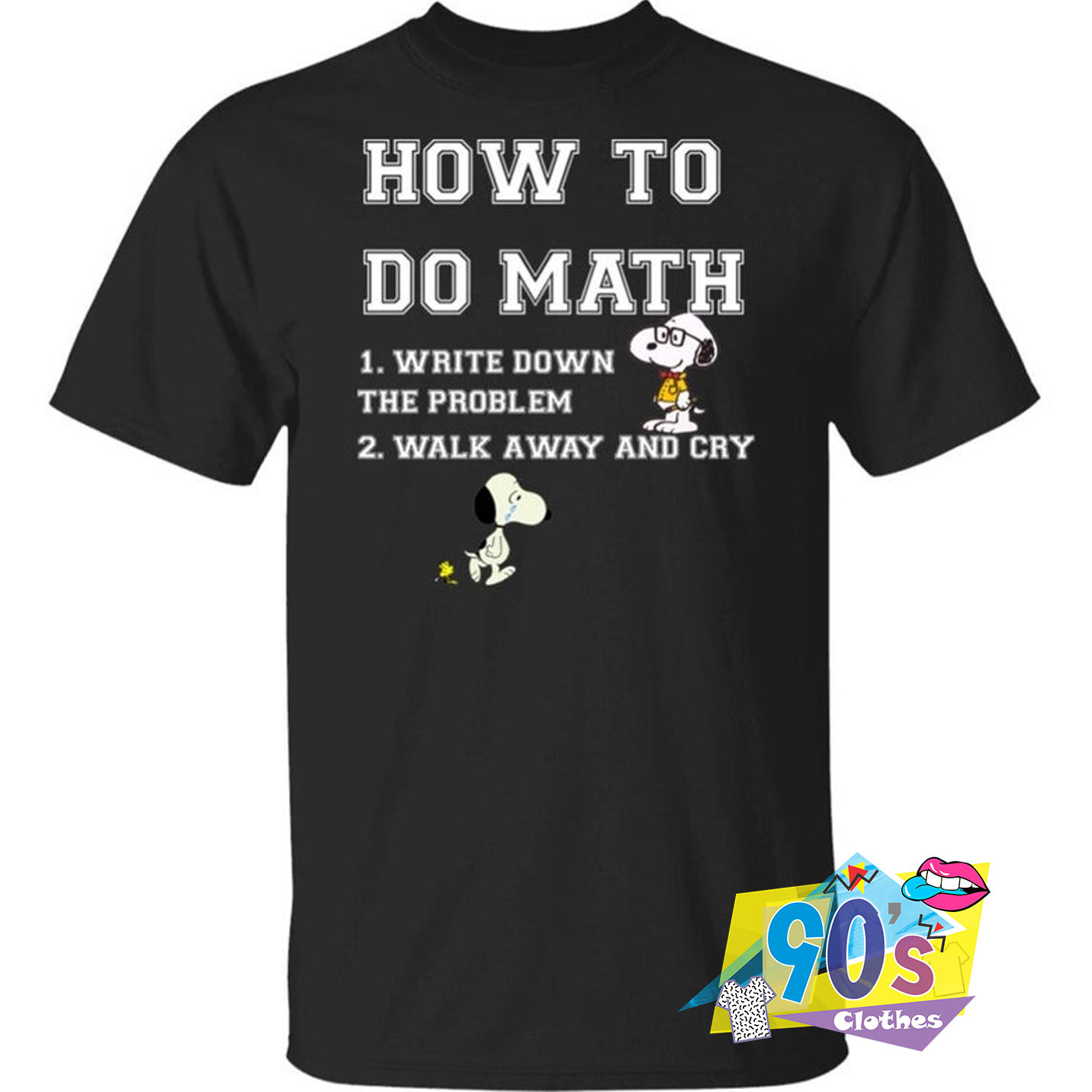 how-to-do-math-peanuts-snoopy-dog-charlie-brown-t-shirt