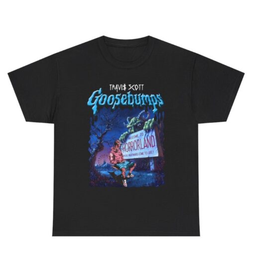 Travis Scott American Rapper Goosebumps T shirt 90s