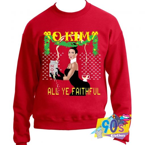 Kim Kardashian Champagne Bottle Ugly Christmas Sweater