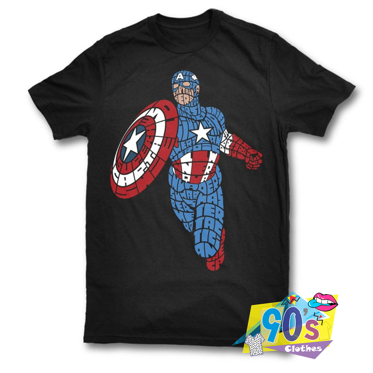 Captain America Star and Stripes Hero T shirt On Sale - 90sclothes.com