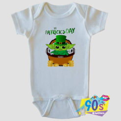Baby Yoda Happy St Patrick%E2%80%99s Day Custom Baby Onesie