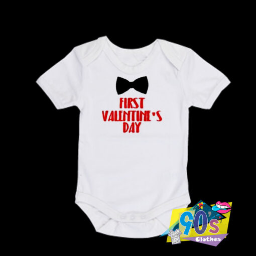 Cute First Valentine%27s Day Baby Onesie