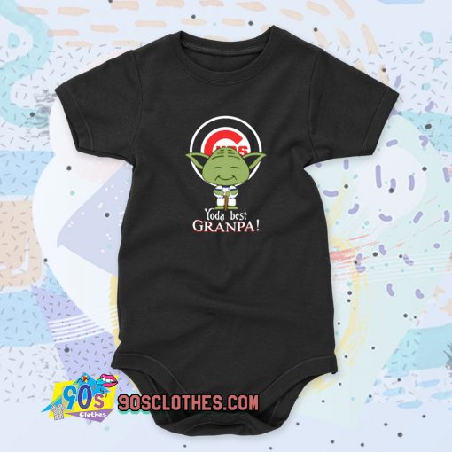 Baby Yoda Chicago Cubs Best Grandpa Cool Baby Onesie