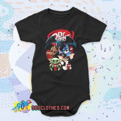 Baby Yoda Groot And Toothless Stitch Gizmo Hugging Dr Pepper Baby Onesie