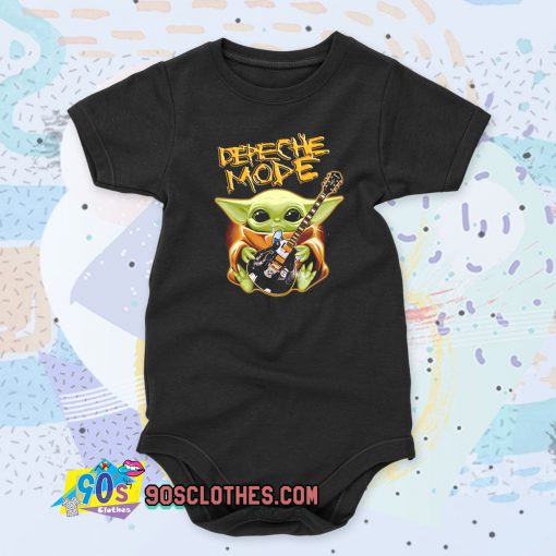 Baby Yoda Hug Depeche Mode Guitar Baby Onesie