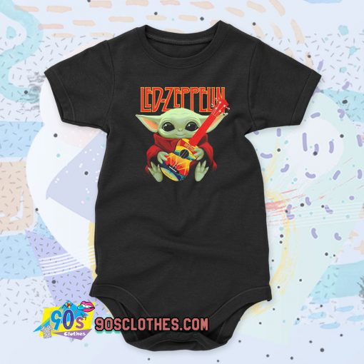 Baby Yoda Hug Ledzeppelin Guitar Baby Onesie