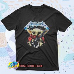 Baby Yoda Hug Metallica Guitar 90s T Shirt Style