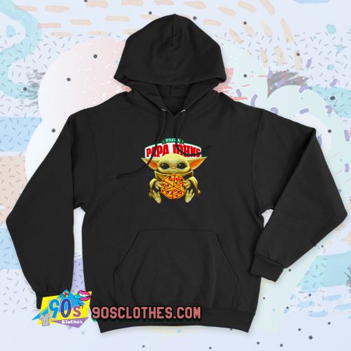 Baby Yoda Hug Pizza Papa Johns 90s Hoodie