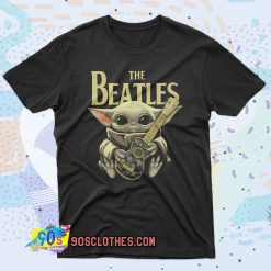 Baby Yoda Hugs The Beatles 90s T Shirt Style