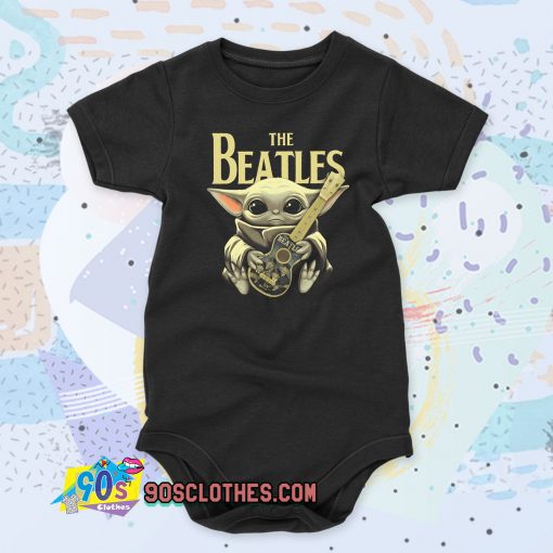 Baby Yoda Hugs The Beatles Baby Onesie