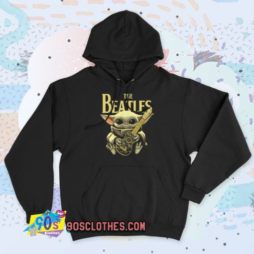 Baby Yoda Hugs The Beatles Vintage Hoodie