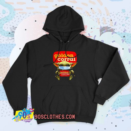 Baby Yoda Mask Golden Corral 90s Hoodie