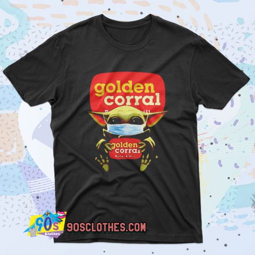 Baby Yoda Mask Golden Corral Retro T Shirt