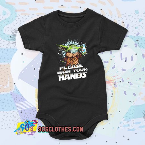 Baby Yoda Please Wash Your Hands Cool Baby Onesie