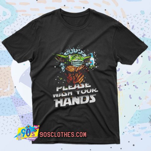 Baby Yoda Please Wash Your Hands Retro T Shirt