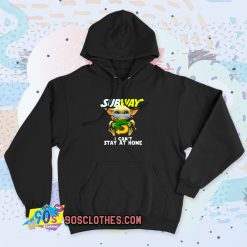 Baby Yoda Subway I Cant Stay at Home 90s Hoodie