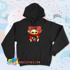 Baby Yoda hug Motley Crue Vintage Hoodie