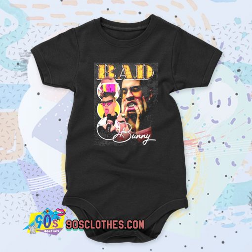 Bad Bunny Photoshoot Collage Cool Baby Onesie