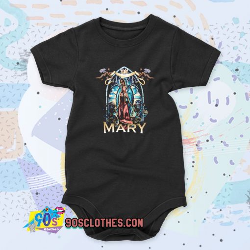 Black Rose Virgin Mary Cool Baby Onesie