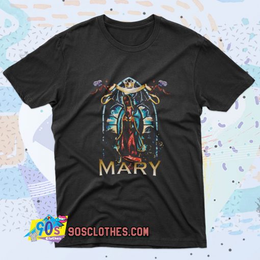 Black Rose Virgin Mary Retro T Shirt