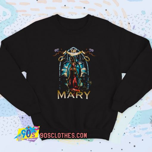 Black Rose Virgin Mary Vintage Sweatshirt