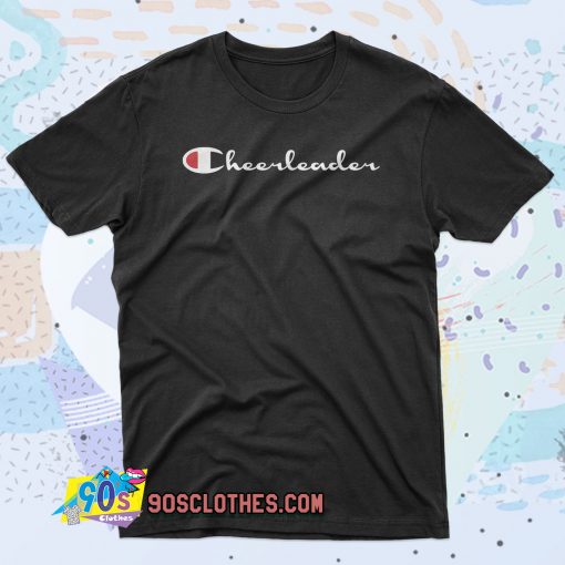 Cheerleader Champion Logo Black 90s T Shirt Style