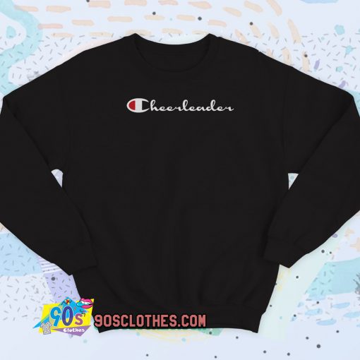 Cheerleader Champion Logo Black Sweatshirt Style