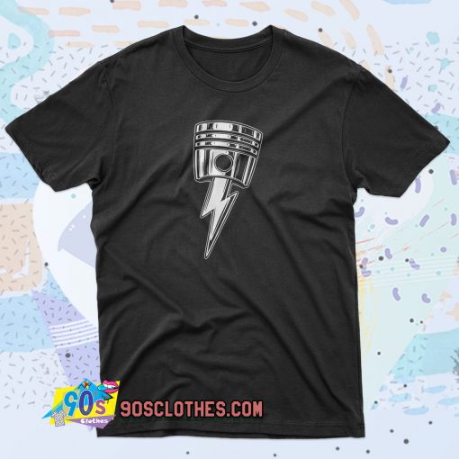 Cool Lightning Bolt Piston 90s T Shirt Style