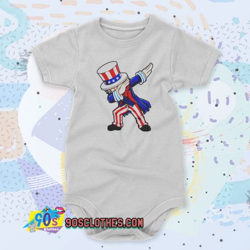 Dabbing Uncle Sam Patriotic 4th of July Custom Baby Onesie