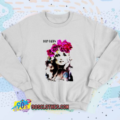 Dolly Parton Floral Portrait Retro Sweatshirt