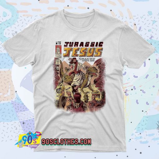 Funny Jurassic Jesus 90s T Shirt Style