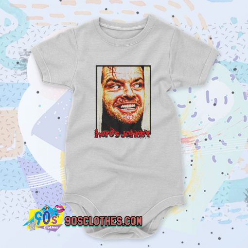 Heres Johnny The Shining Horror Movie Custom Baby Onesie