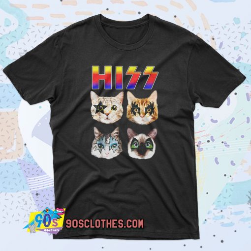 Hiss Funny Cats Kittens Rock Rockin 90s T Shirt Style