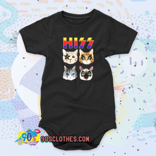 Hiss Funny Cats Kittens Rock Rockin Baby Onesie