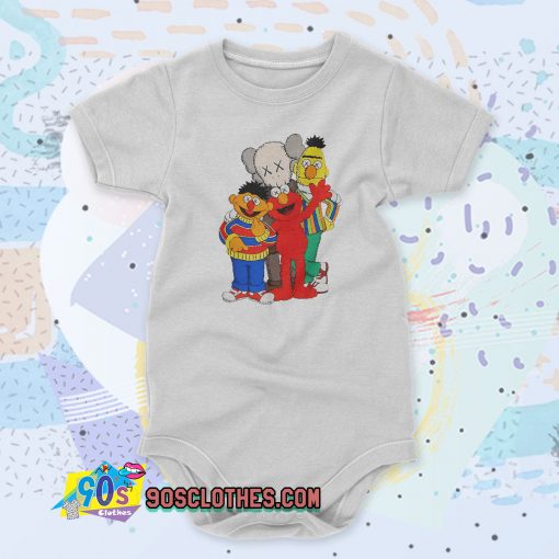 Kaws X Sesame Street Family Collab Baby Onesie