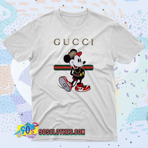 Mickey Mouse Gucci Stripe 90s T Shirt Style