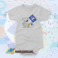 Peanuts Snoopy And Woodstock Flag Baby Onesie