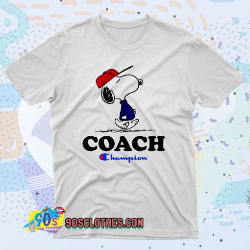 Peanuts Snoopy Coach Champion 90s T Shirt Style