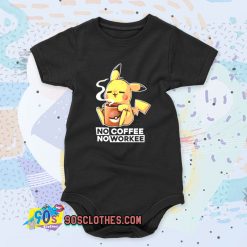 Pokemon Pikachu no coffee no workee Cool Baby Onesie