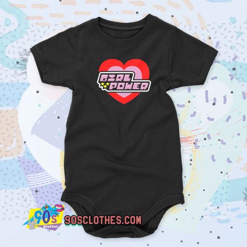 Power Puff Girl Saying Girl Power Cartoon Baby Onesie