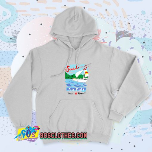 Sailing Na Pali Hawaii Vintage Hoodie