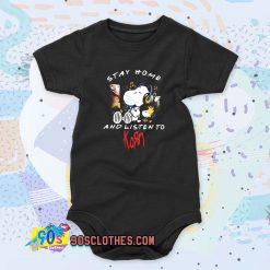 Snoopy Mask Stay Home And Listen To Korn Cool Baby Onesie