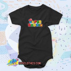 Super Daddio Mario Bros Cool Baby Onesie