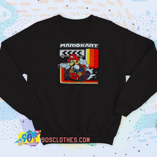 Super Mario Kart Checkered Sweatshirt Style