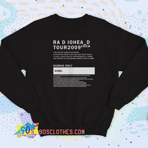 Tour 2009 Radiohead Crew Sweatshirt Style