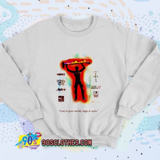 Travis Scott Fortnite Live In Your World Retro Sweatshirt